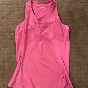 Pink Under Armour heat gear Tank top